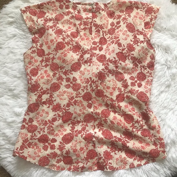 J.Crew Small Floral Peplum Cap Sleeve Cotton Top - Picture 2 of 5
